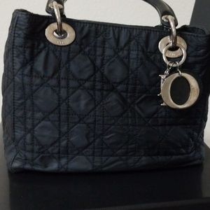 Dior lady bag. Quilted fabric, classic. As is.